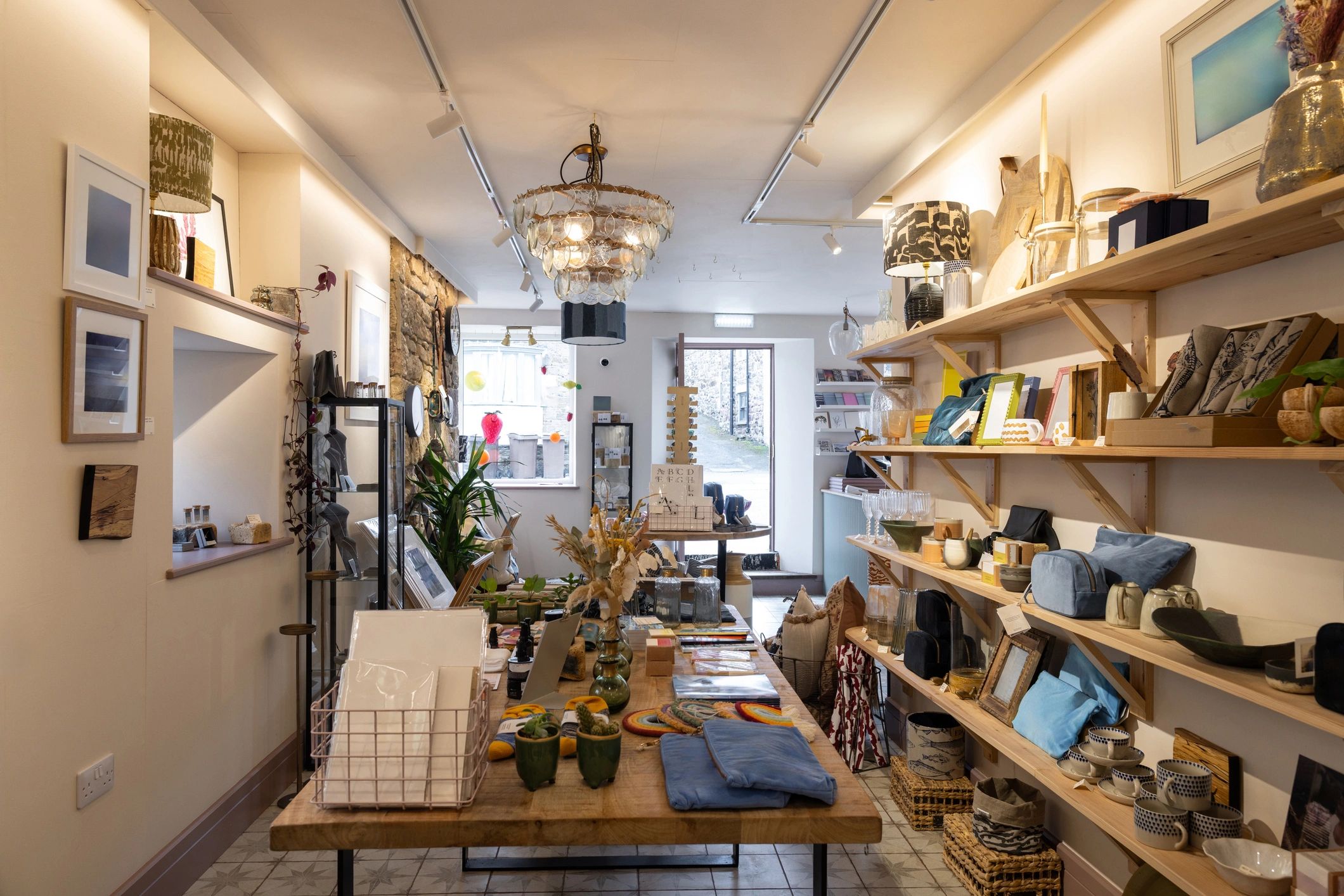Boutique retail store interior with curated gift products